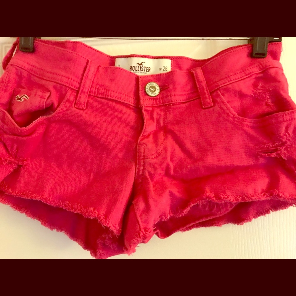 Hollister denim shorts size 3 magenta pink